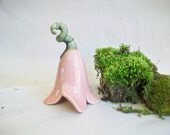 Fairy or Toad Flower House - Handmade, Wheel Thrown - Pink