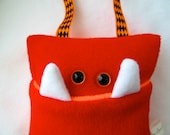 Red and Orange Tooth Fairy Monster Pillow Monster