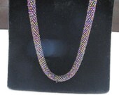 Vintage Purse Blue Velvet Beaded Handle 1970