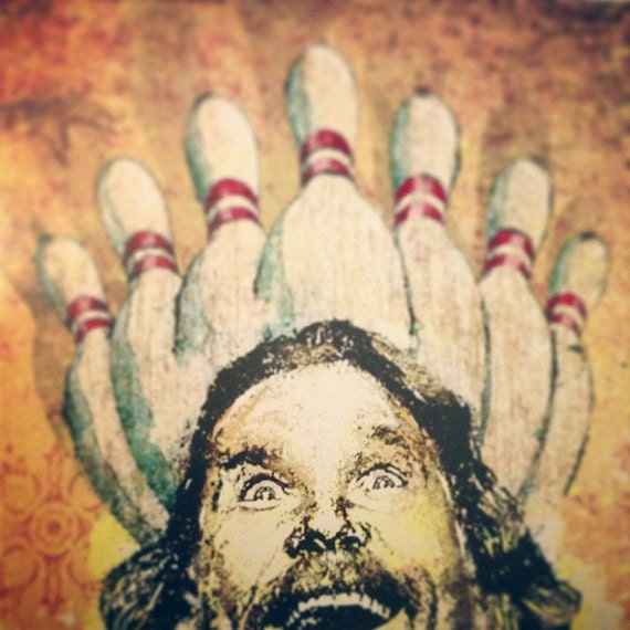 Big Lebowski's Enlightenment Through Bowling - 12x18 Officially Signed, Dated and Hand-Stamped Art Print