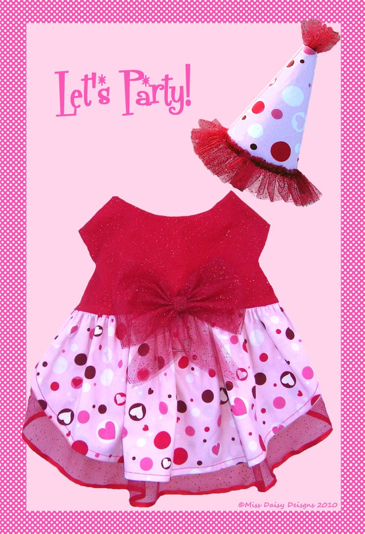 Dog Clothes Pattern To Sew Party Harness Dress & Hat PDF