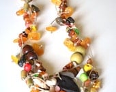 Handmade hippie style amber necklace