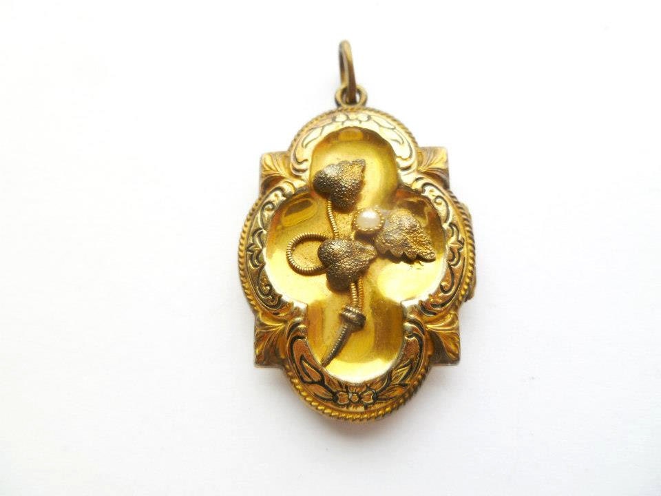 Victorian Gold Filled Double Locket Pendant Charm Fob 1910 Jewelry Monogrammed