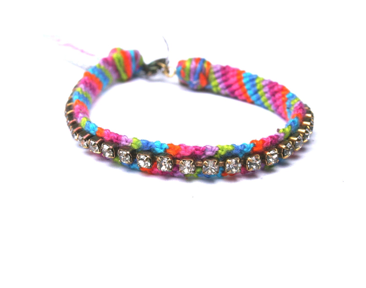 L.A. Raised-Paved in Color -7 stringed-Rhinestone Bracelet