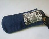 Denim and Brown Paisley Patchwork Eyeglass Case