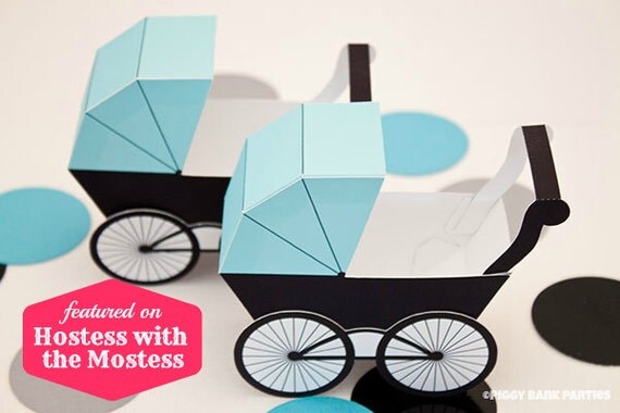 Baby Carriage Favor Box - DIY Printable PDF Il_570xn