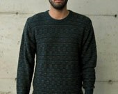 Tricolor Soft Sweater / Oversized Weekend Jumper / Cozy Vintage Sweater