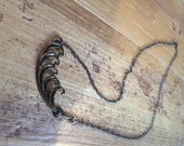 Brass Feather Pendant Necklace