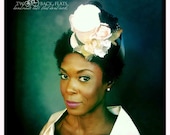Ivory, Black, Pink, Wedding, Mini Top Hat, Bridal Mini Hats, Tea Party Hat, Vintage, Classic Fascinator, Flowers, Feathers, Lace