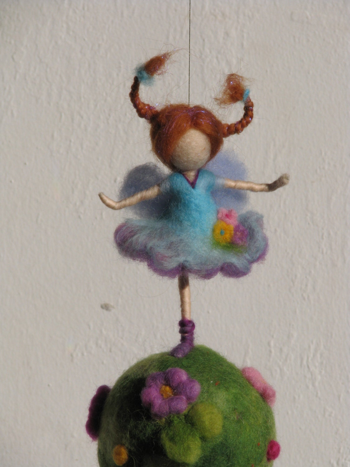 Waldorf inspired needle felted nursery mobile