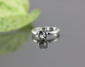 White Quartz Princess Ring - Sterling Silver Wedding Engagement Promise Ring - Custom Made in Your Size