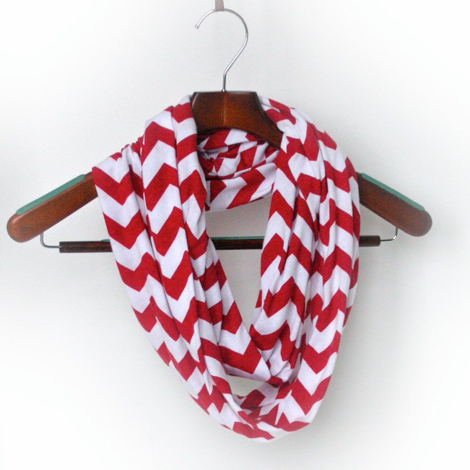 Soft Red Chevron  Scarf, Nautical Scarf, Gift for Her - Ready to Ship