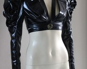 Black Jacket Steampunk Gothic Bolero Underbust Wedding Bridal Cosplay Victorian PVC   - Andru Chrisst
