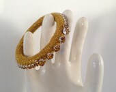 Gold Yarn & Vintage Gold Swarovski Rhinestone Bangle