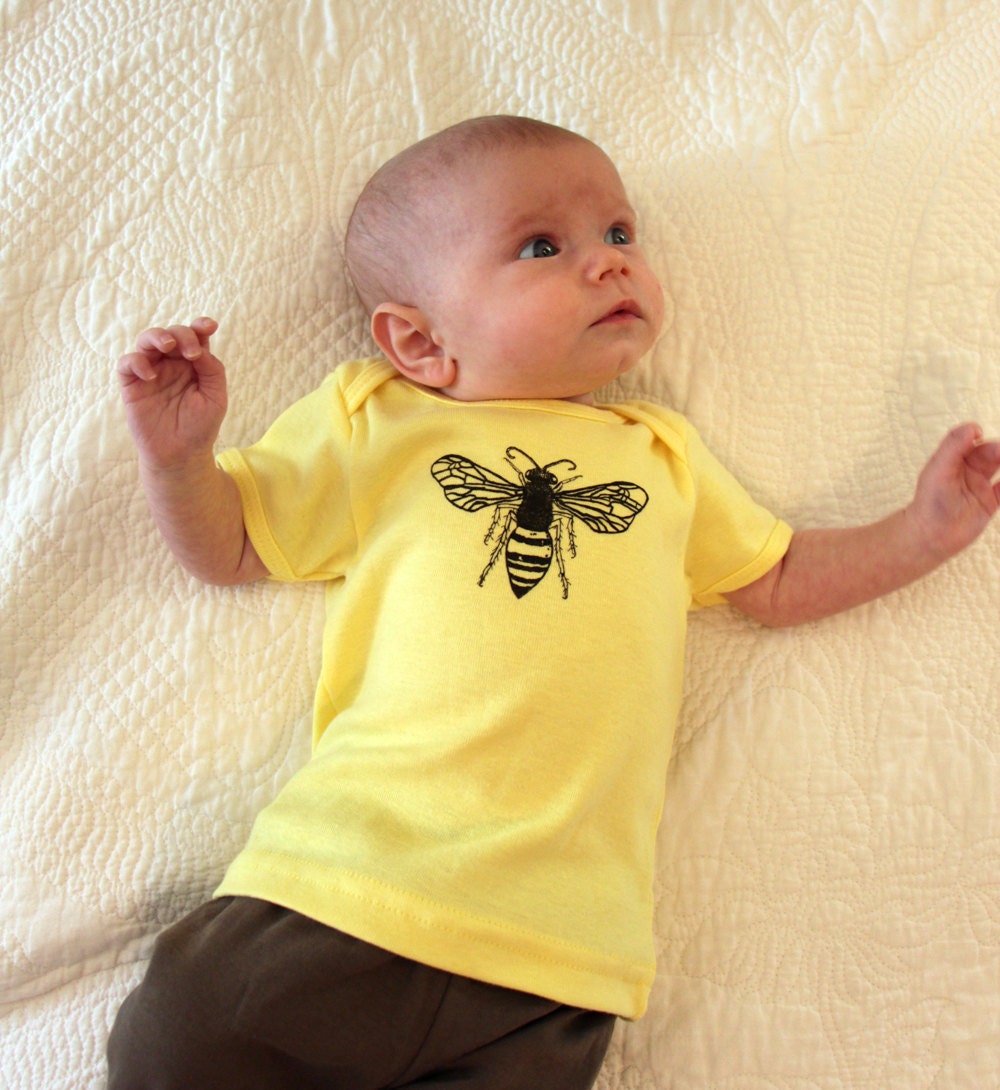 The Bee Tee Shirt - American Apparel Lemon Yellow Tshirt