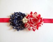 Fourth of July Headband. Red White & Blue Headband. American Flag Headband. Girls Hair Accessories, Baby Headband, Baby Hair Accessories