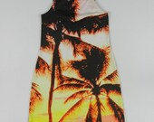Vintage Palm Tree Bathing Suit, Bodycon, Size XS-Small, Summer, Mini Dress, Tropical, Seapunk, Tumblr