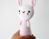 Powder Pink Bunny Amigurumi ready to ship