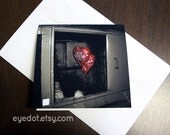 Anti-Valentine 5x5 folded card - optional Happy Bullshit Day greeting inside for Valentine's Day - envelope included
