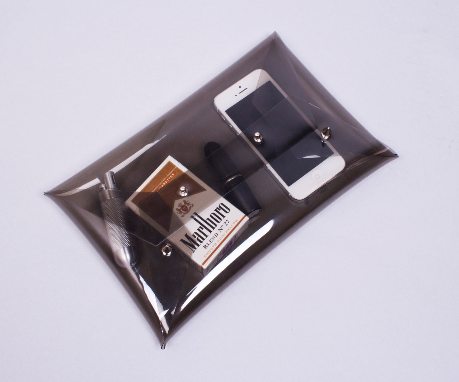 Black Lucite Studded Clutch