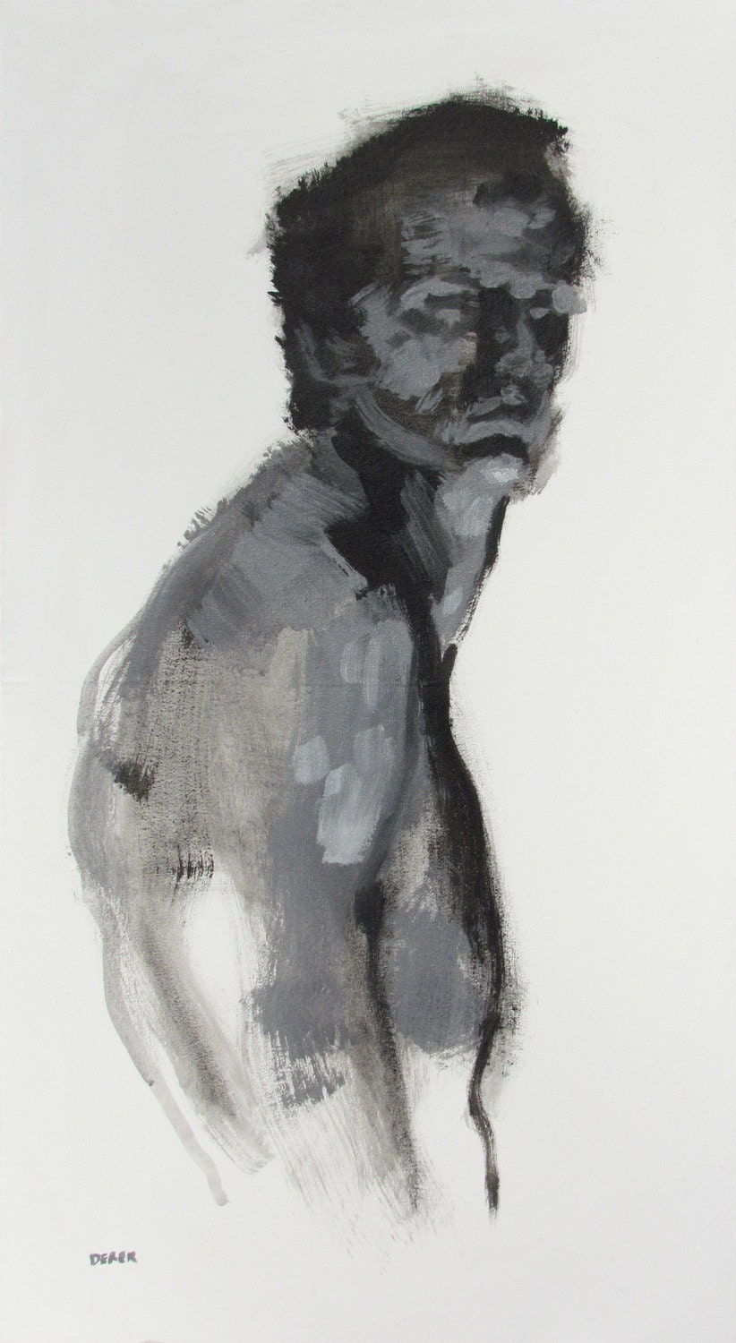 Large Figure Art, original fine art - 19 x 36" - large panel by Derek Overfield