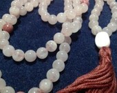 108 Bead Rose Quartz Mala for the Heart Chakra - On Sale 5% off