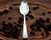 Good Morning Handsome (TM)  Hand-Stamped Vintage Coffee Spoon  - The Handmade Original by Sycamore Hill