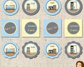 PRINTABLE Personalized Sip & See Baby Boy Party Circles Il_170x135