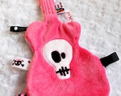 SALE GuiTag - punk rock baby Guitar Sensory Blanket / Lovey Hot Pink (Alternative / Music / Heavy Metal) teething infants, baby girl