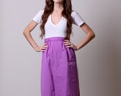 80s Skirt - Vintage High Waisted Skirt - Lavender Skirt - Large Extra large