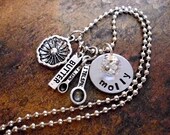 Personalized Jewelry, Hand Stamped Jewelry, Cooking Necklace, Chef Necklace, Baker's Necklace