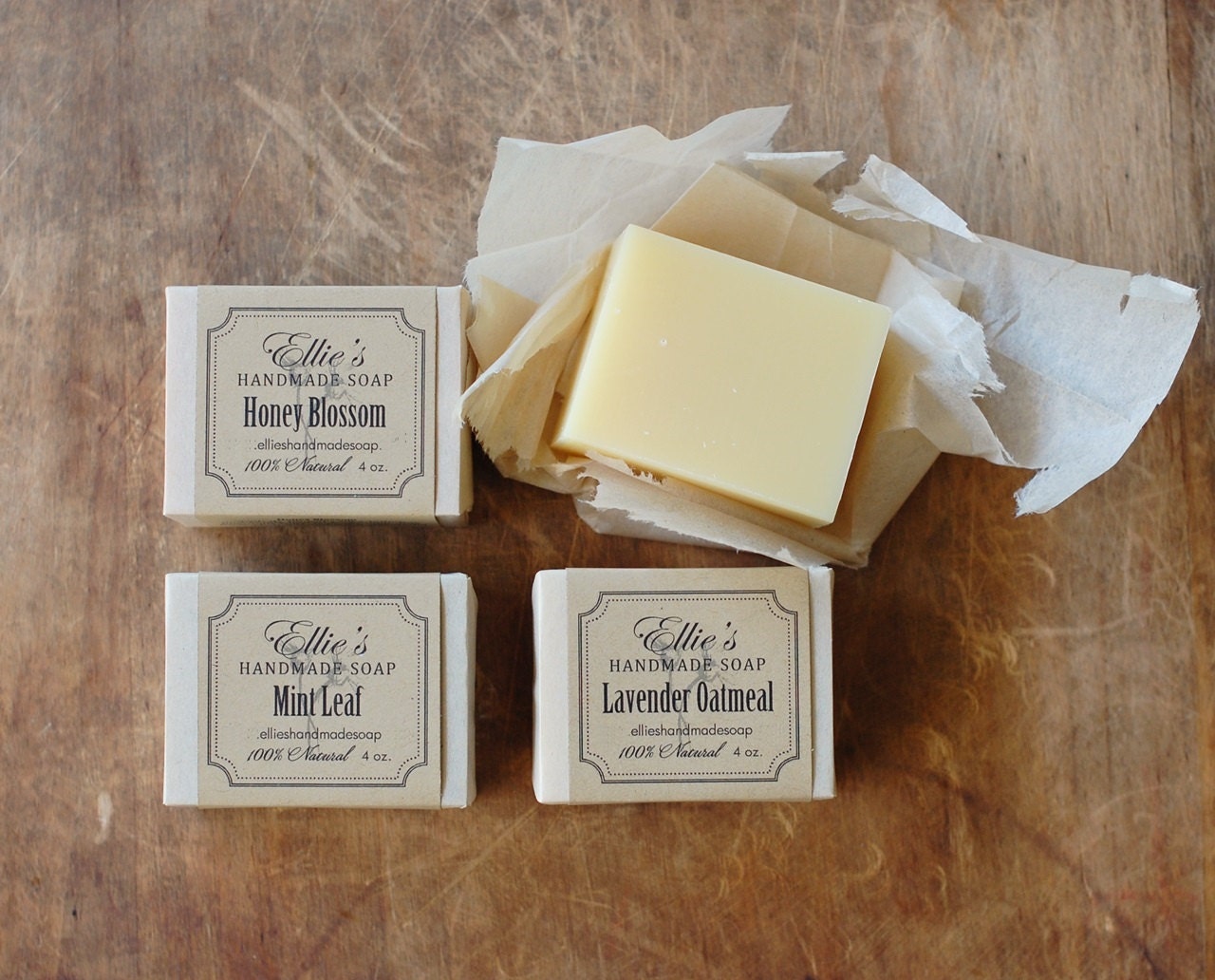 4 Bars of Handmade Soap - Mix & Match - Made from Scratch with Natural and Organic Ingredients