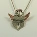 Angel Annabelle Allows Her Spirit To Take Flight - Art Jewelry Pendant - Up Cycled Sterling Spoon, Copper, And Copper Art Clay - 1020
