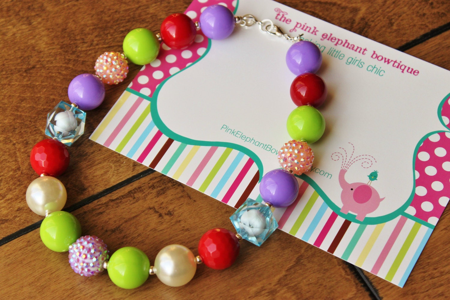 M2M Good Hart-Chuncky Necklace-Chunky Beaded Necklace-Toddler Necklace-Baby Girl Necklace-Photo Prop-M2M Matilda Jane-Rainbow Necklace