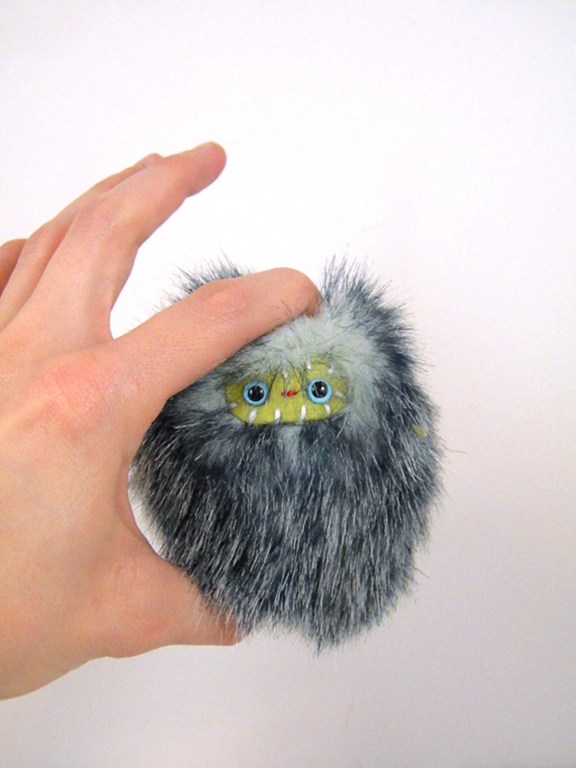 Parker the plush monster miniature navy blue white green Little Ugglette