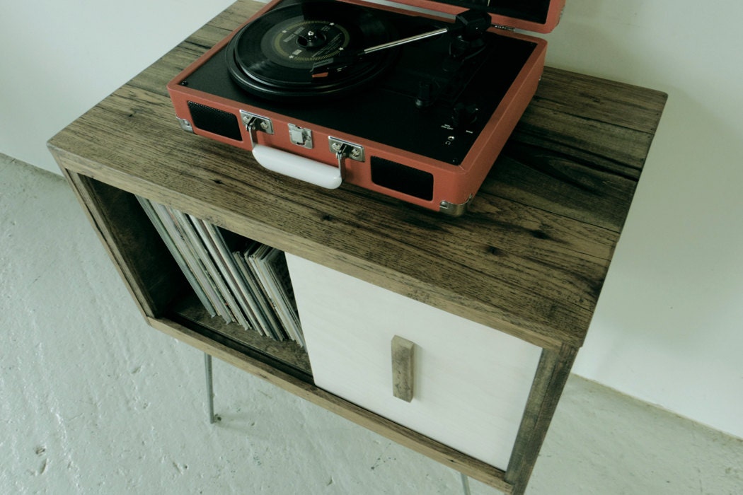 Reclaimed Wood Record Cabinet