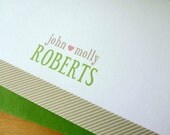 Modern Simple Heart Personalized Wedding Notes, Couple Thank You Stationery Set, Wedding Thank You Stationery