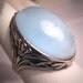 Antique Moonstone Ring Vintage Art Deco Filigree Silver