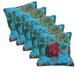 Couch Pillow Aqua Kantha Hand Embroidery with deft hands