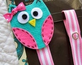 Girl Pacifier Clip, Owl Pacifier Clip, Blue Owl Pacifier Clip