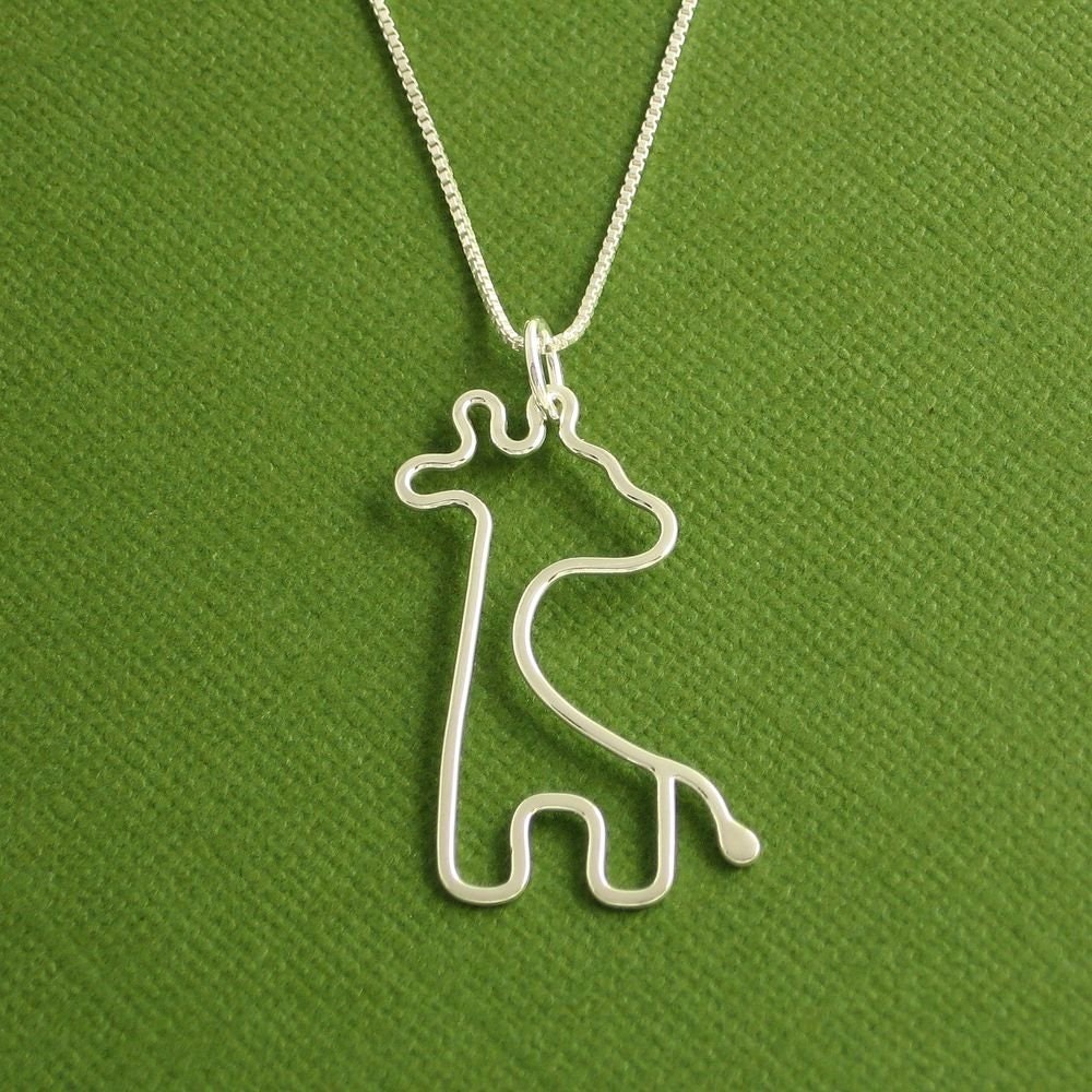 Giraffe Necklace, Baby Giraffe, Sterling Silver, Made To Order
