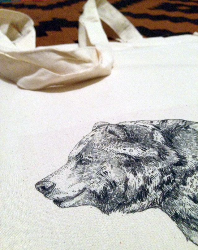 Bear Cotton Tote Bag