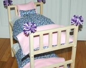 American Girl Doll Bed - Doll Bunk Bed Sweet Flowers - Fits American Girl Doll and 18 inch dolls