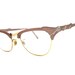 copper metal cat eye glasses. ornate aluminum with etching. small size. B&L bausch and lomb 1950s frames 44-18.