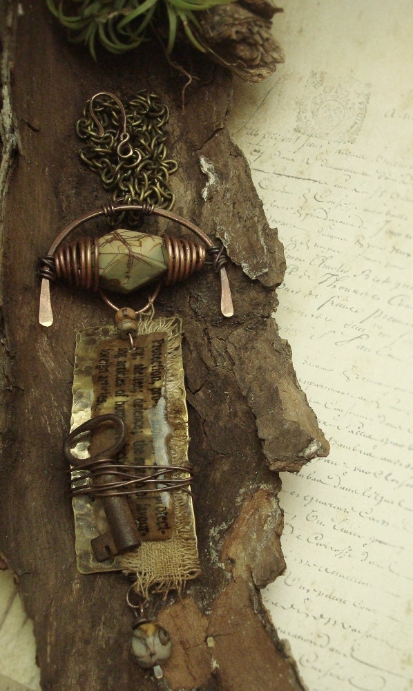 Protection or ...  - Mixed Media Necklace
