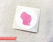 180 Custom Milwaukee Wisconsin Labels. State silhouette wedding stickers labels seals. Weddings Favor Paper Goods. Personalized Wedding