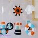 Baby Mobile - Baby Crib Mobile - Nursery Decor - Hanging Nautical Mobile - Mariner Ocean Blue Orange White theme (Custom colors available)