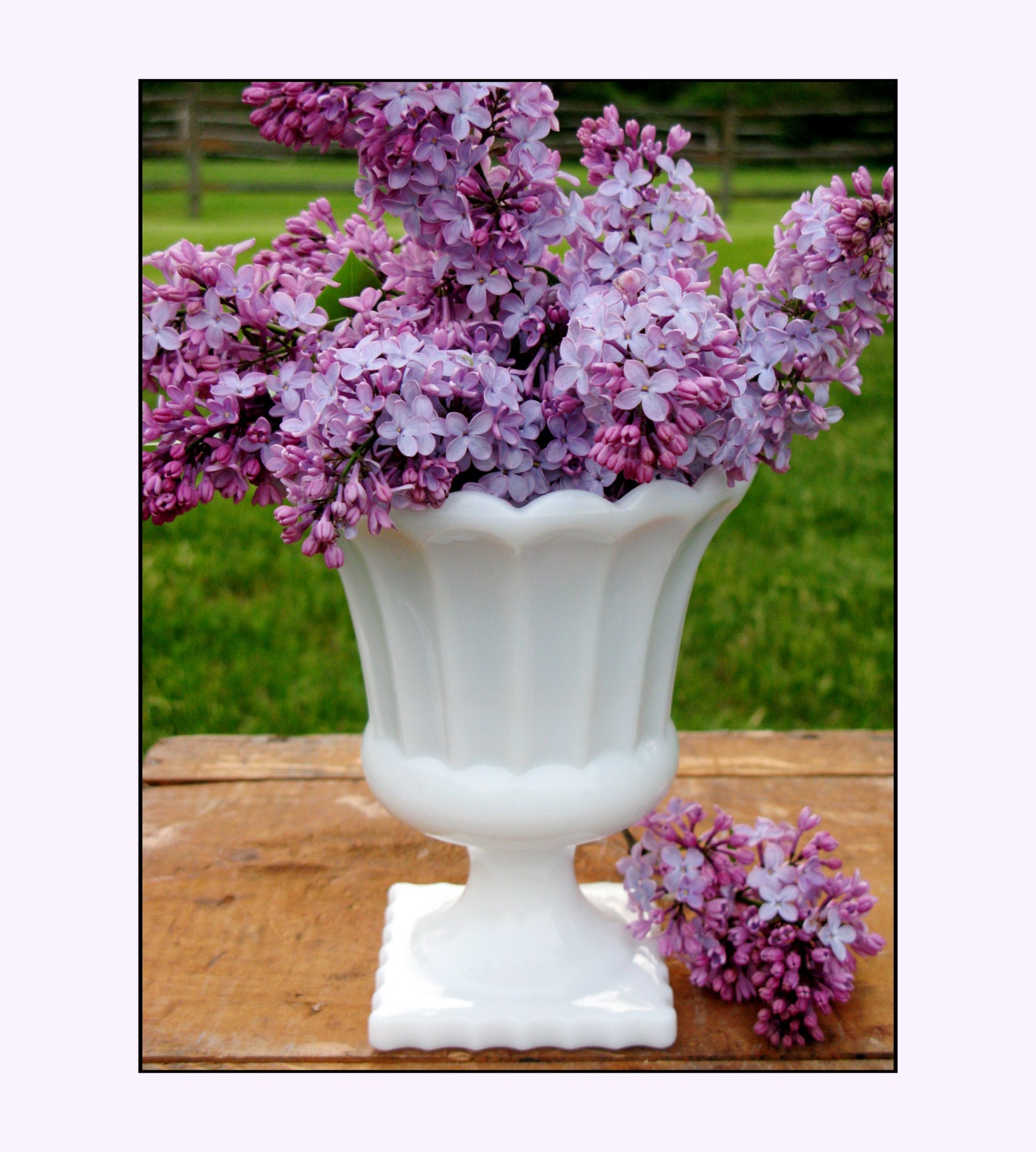 Vintage Milk Glass Planter - Wedding Decor