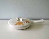 Vintage Ben Seibel Autumn Harvest Pan, Saute Pot with Lid, Informal Iroquois China, Fall Leaves, Burnt Orange, Ceramic, Skillet