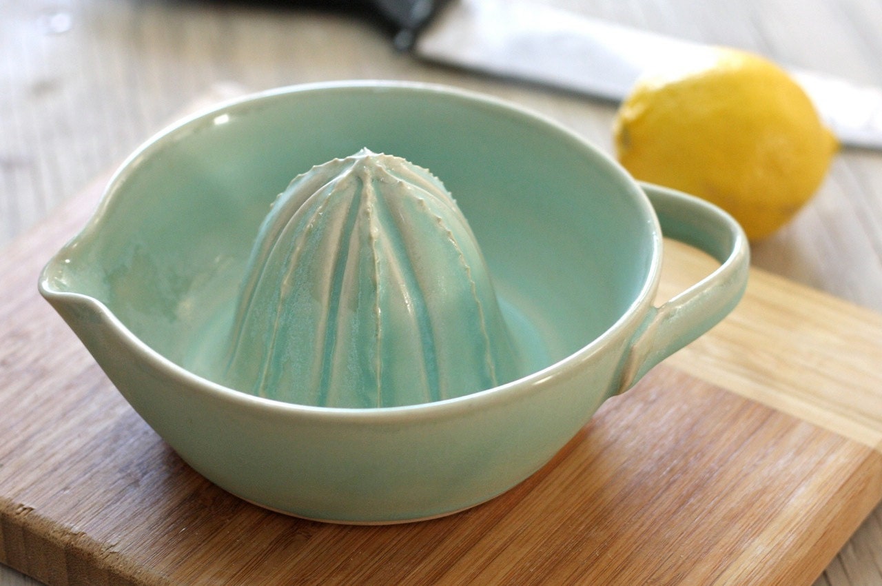 Pottery Citrus Juicer - Seafoam Green Lemon Juicer
